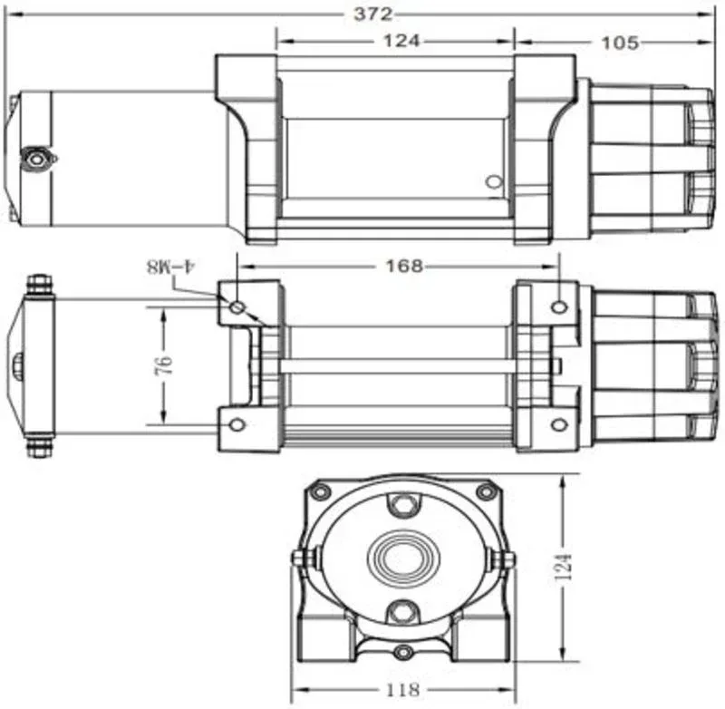 Bronco Gen II Winch 4500 Wire elektrisk vinsch - Image 3