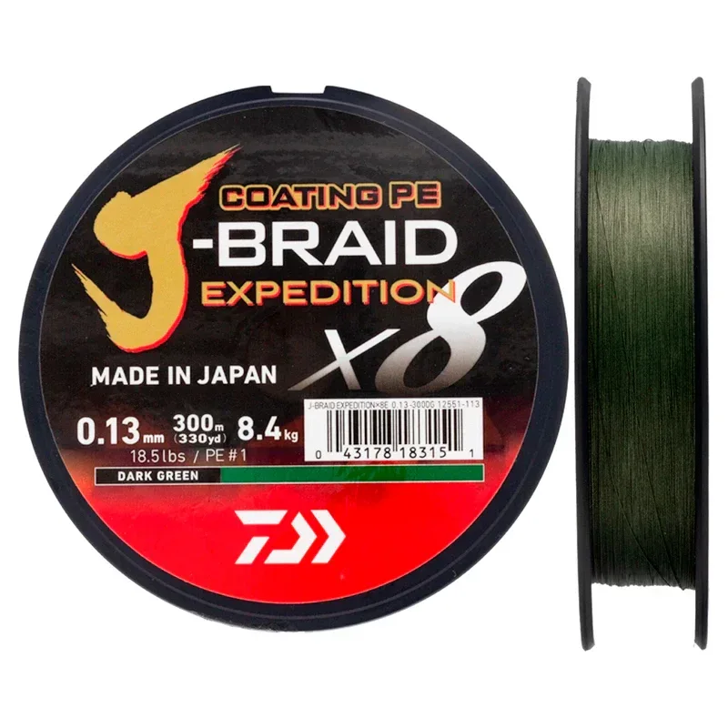 Daiwa J-Braid Expedition X8 Dark Green 3000 m flätlina - Image 2