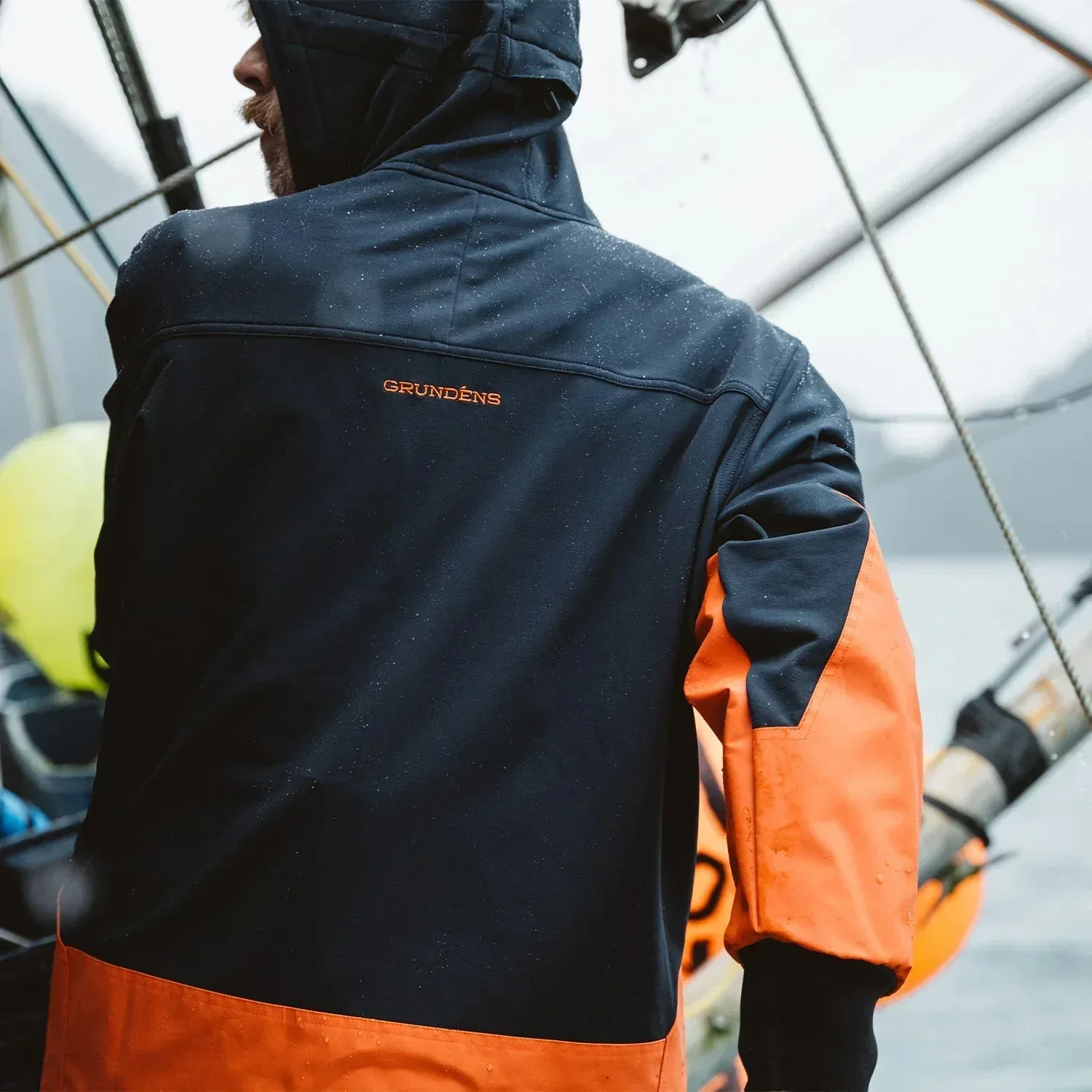 Grundens Fishpicking Navy / Orange jacka - Image 4