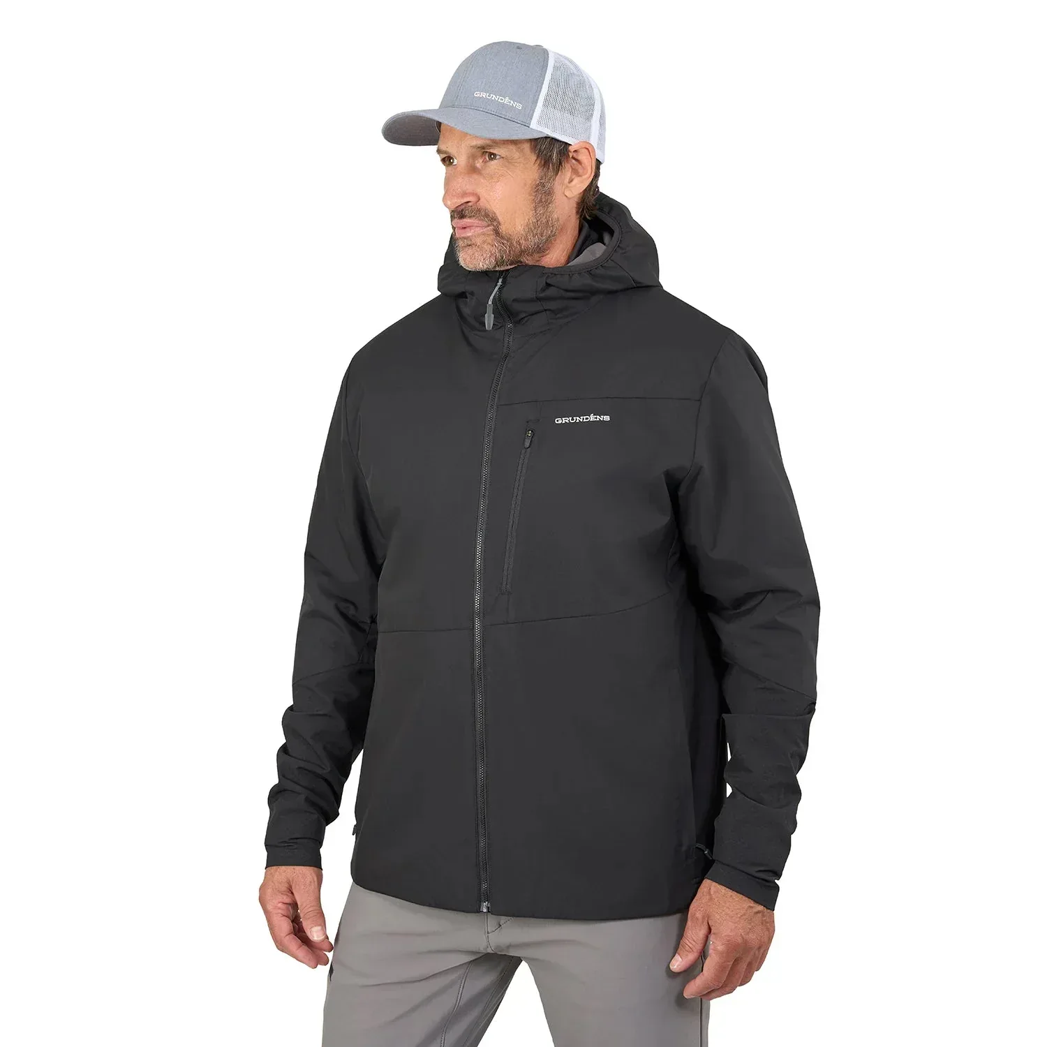 Grundens Turbulence Hybrid Hoodie Black huvtröja / jacka - Image 3