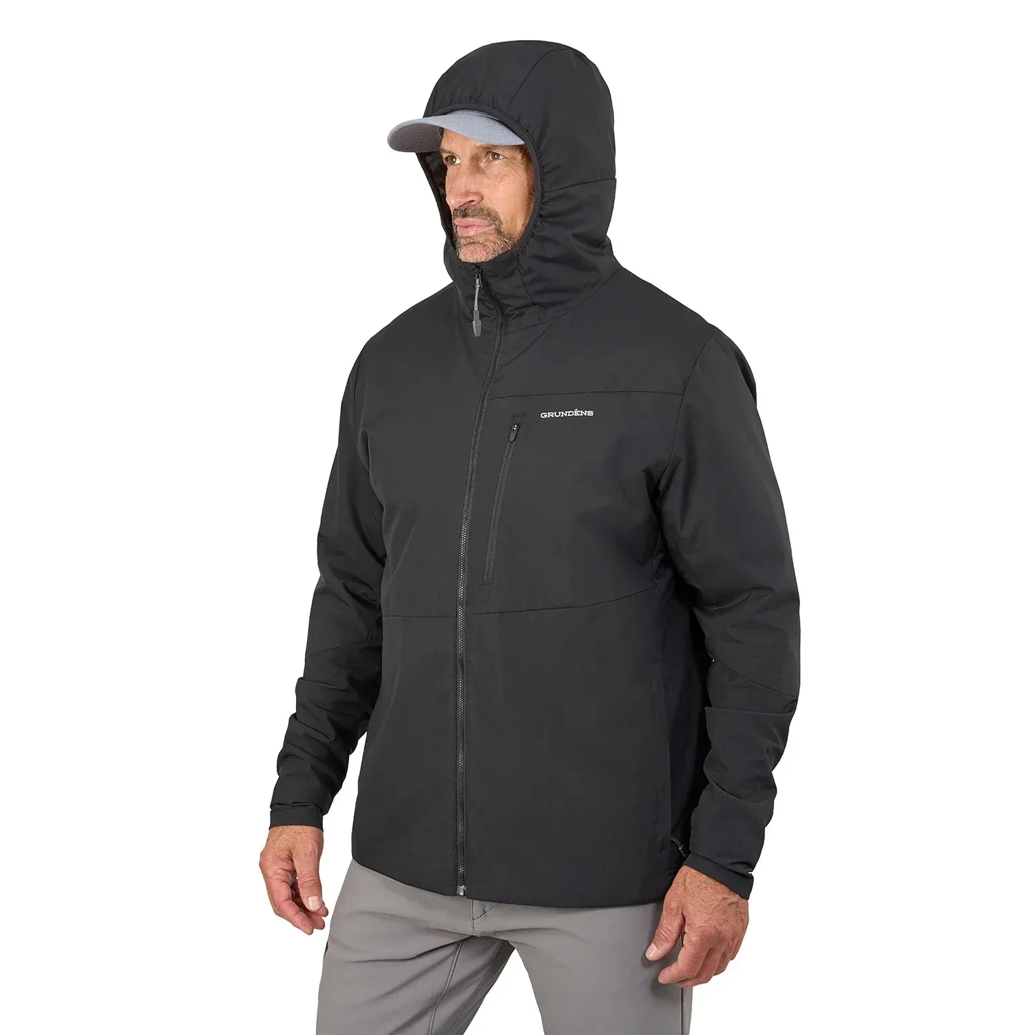 Grundens Turbulence Hybrid Hoodie Black huvtröja / jacka - Image 4