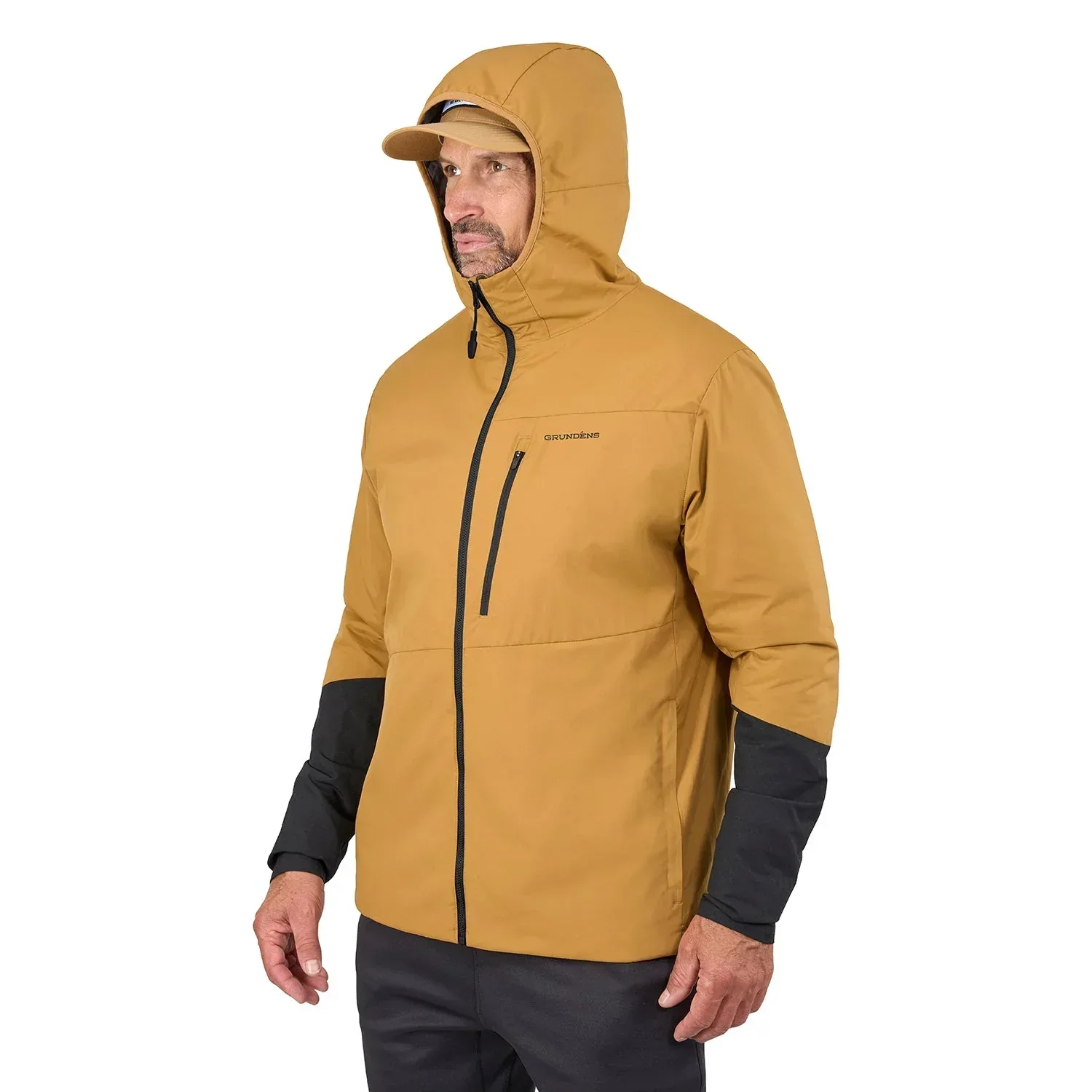 Grundens Turbulence Hybrid Hoodie Whiskey huvtröja / jacka - Image 5
