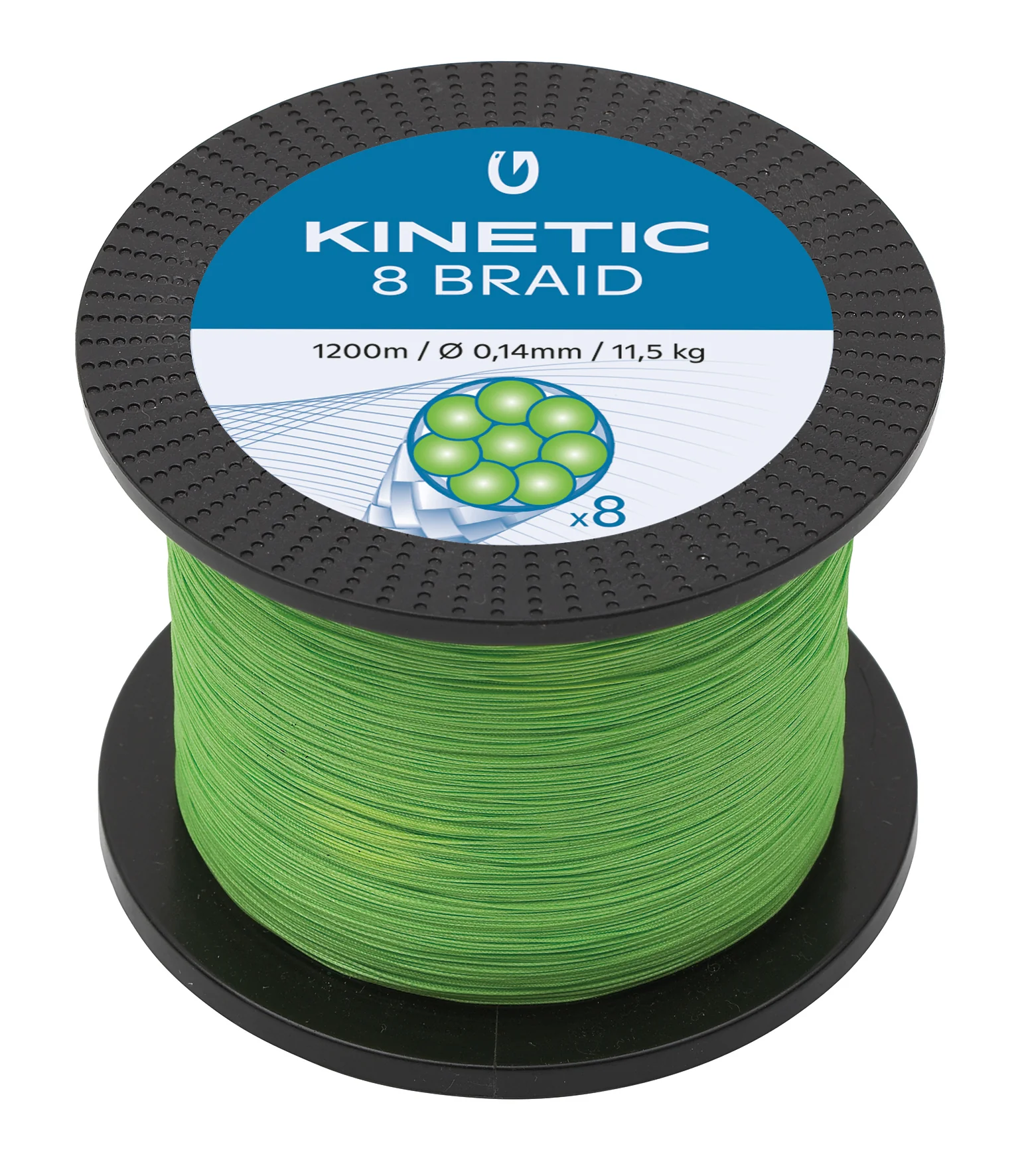 Kinetic 8 Braid Fluo Green 1200 m flätlina - Image 2