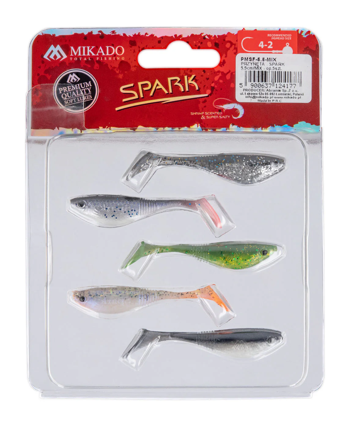 Mikado Spark 5,5 cm Mix jigg 5 st/pkt
