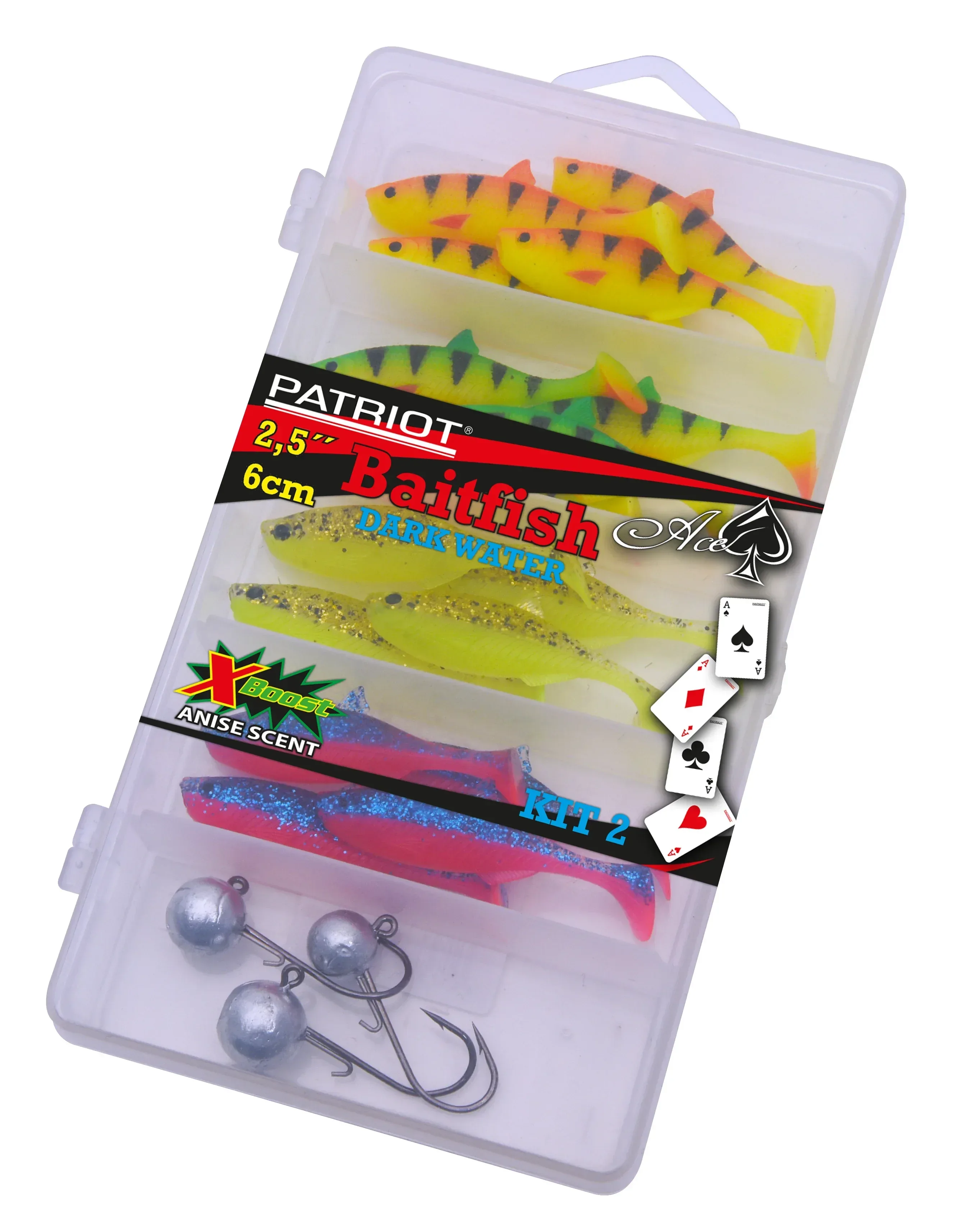 Patriot Baitfish 6 cm Dark Water jiggsortiment 16+3 st/pkt