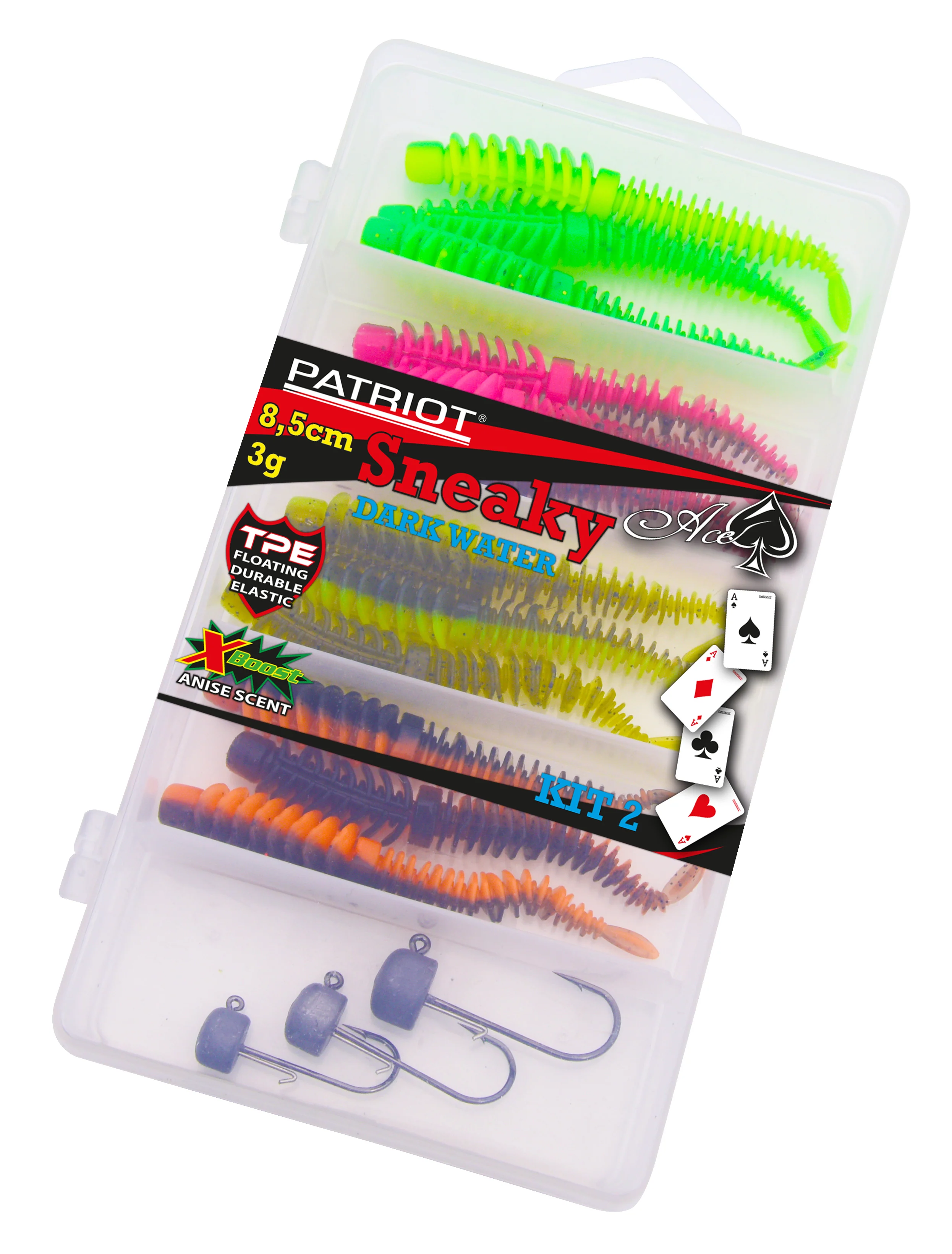 Patriot Sneaky NED 8,5 cm Dark Water jiggsortiment 12+3 st