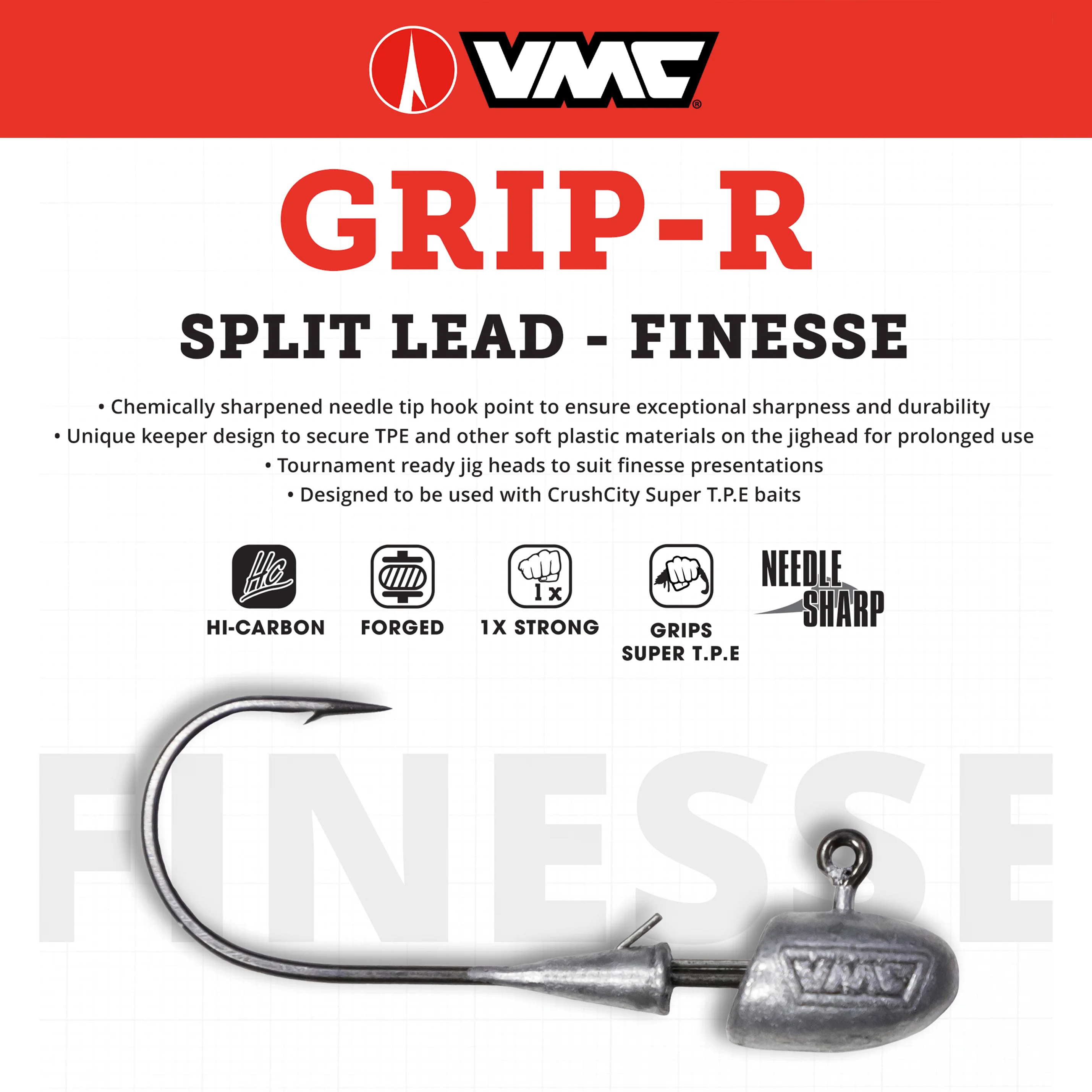 VMC Grip-R Finesse jiggskalle 4,8 g 5 st/pkt - Image 3