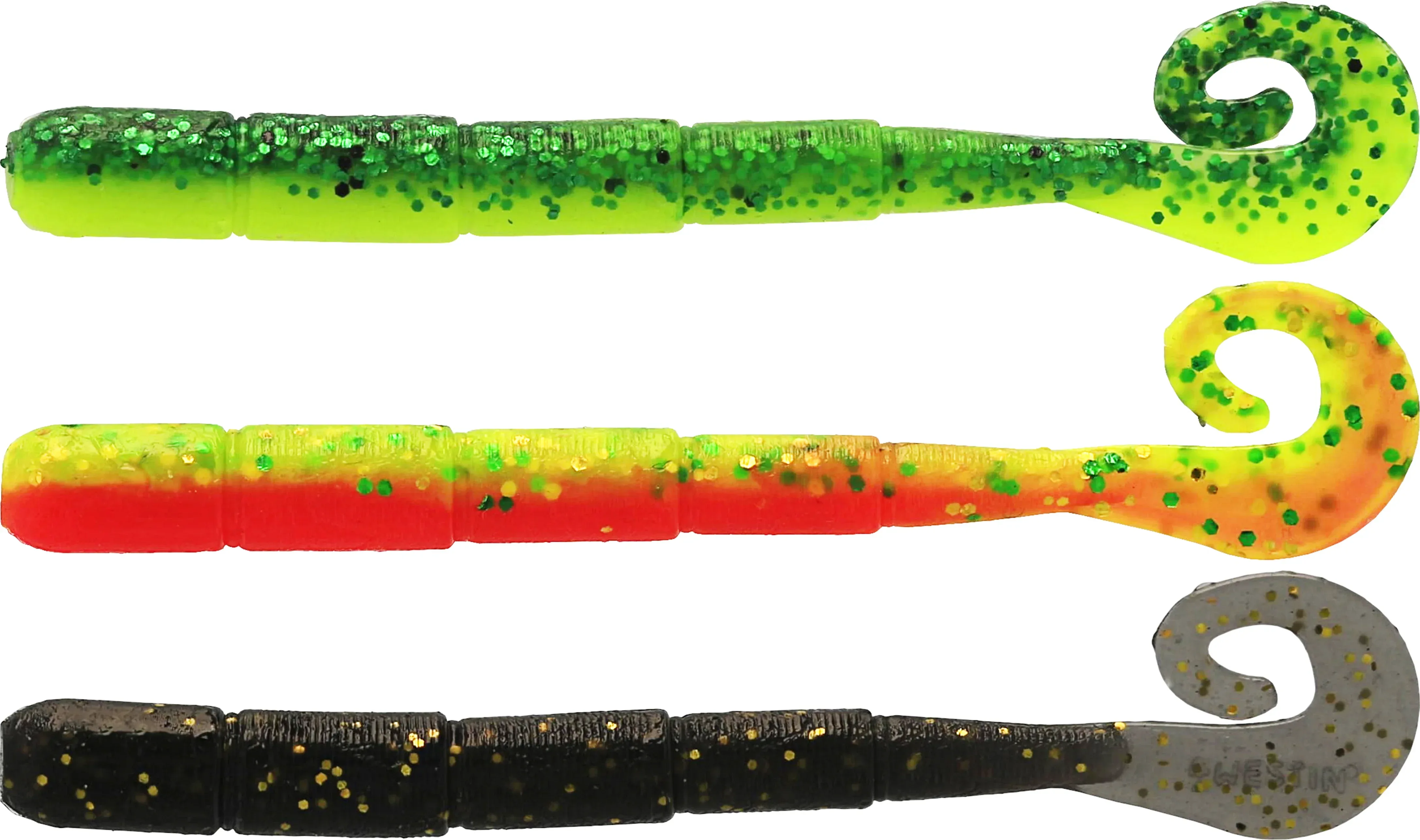 Westin NED Worm Curltail Dark Water Mix 5 cm jigg 6 st/pkt